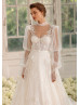 Ivory Beaded Lace Tulle Sparkly Stunning Wedding Dress